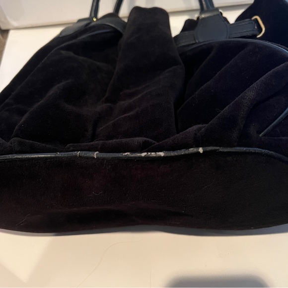 Vintage Black JUICY COUTURE Purse Velour Y2K Shoulder Bag Satchel - Picture 12 of 14